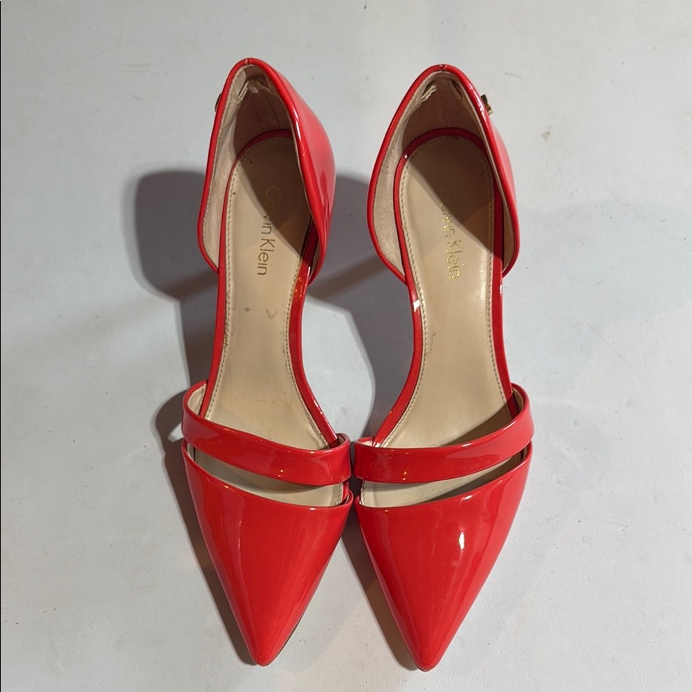 Calvin Klein Women's Red Patent Leather Heels